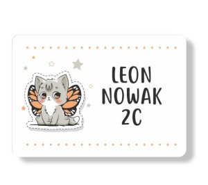 Naklejki imienne na zeszyt/książkę "Kotek"  18 naklejek