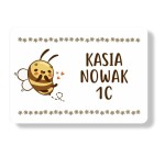 Naklejki imienne na zeszyt/książkę "Pszczółka"  18 naklejek