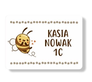 Naklejki imienne na zeszyt/książkę "Pszczółka"  18 naklejek