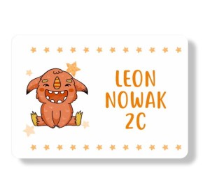 Naklejki imienne na zeszyt/książkę "Potworek II"  18 naklejek