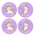 Naklejki szkolne, motywacyjne - Unicorn (120 naklejek) + personalizacja