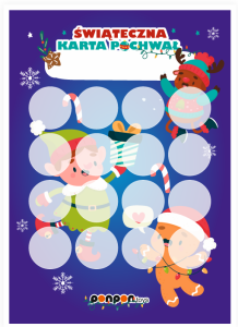 Karta Motywacyjna "Świąteczna" (na okrągłe naklejki 40mm) 