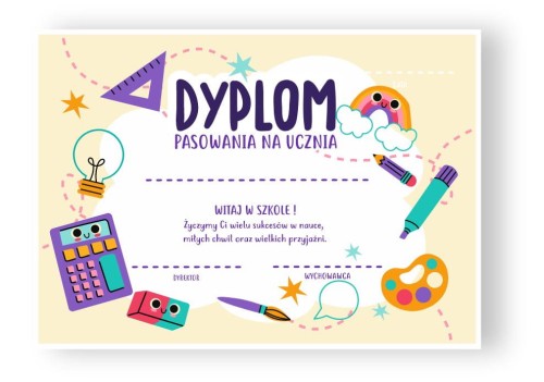 dyplom pasowanie na ucznia
