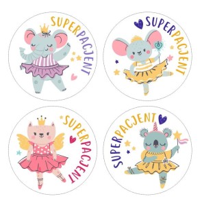 Naklejki Super Pacjent - wzór 3 ( 24 naklejki)