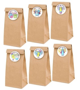 Torebki Papierowe na Słodycze + 6 naklejek  - "Witaj w Szkole "  