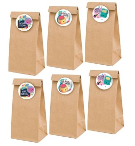 Torebki Papierowe na Słodycze + 6 naklejek  - "Witaj Szkoło "  